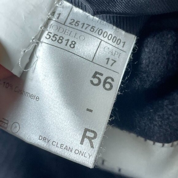 Canali Mens Black Pinstripe Cashmere Overcoat 3-Button 46R Made In Italy c159 - Picture 9 of 14